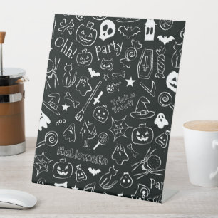 Halloween Pattern Pedestal Sign