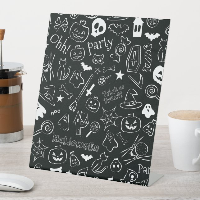 Halloween Pattern Pedestal Sign (In SItu)