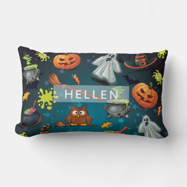 Halloween pattern Personalised Lumbar Cushion (Front)