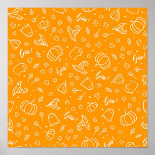 Halloween pattern poster