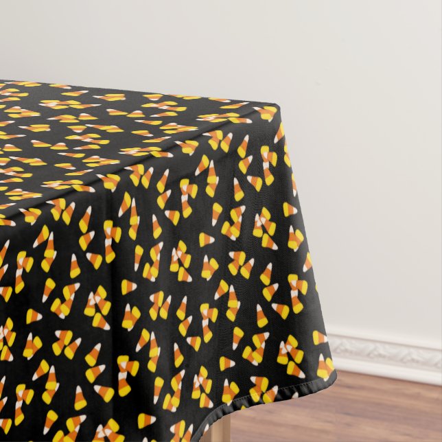 Halloween pattern random candy corn pieces tablecloth (In Situ)