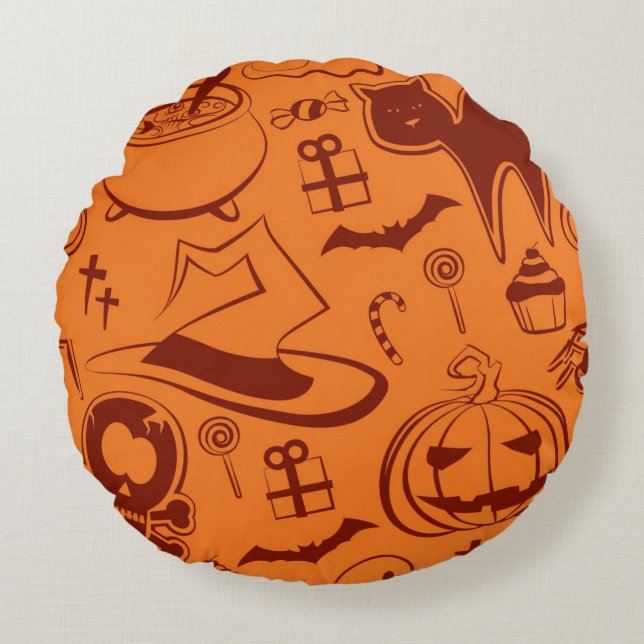 Halloween pattern round cushion (Front)