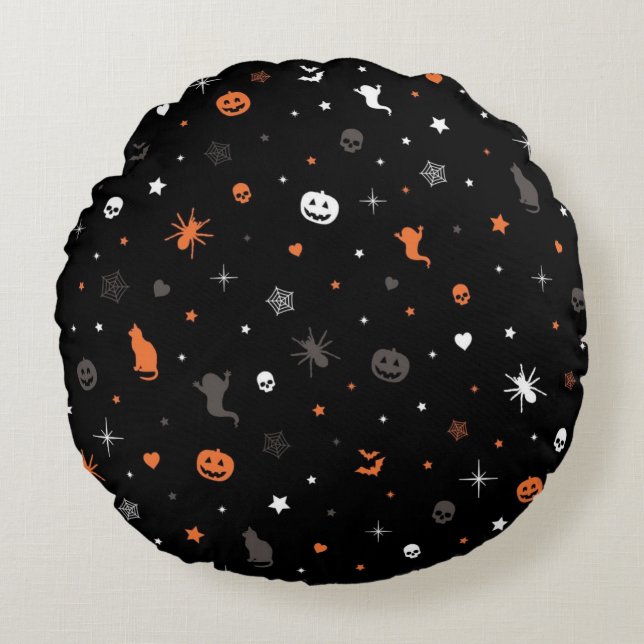 Halloween pattern round cushion (Front)