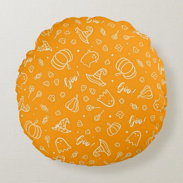 Halloween pattern round cushion (Front)