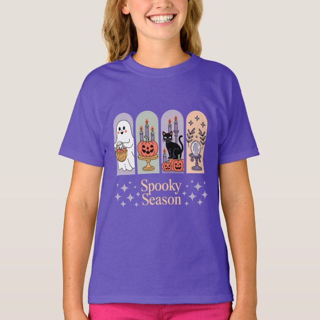 Halloween Pattern Spooky Season T-Shirt (Front)
