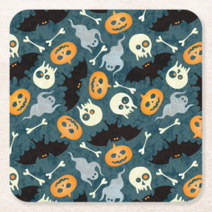 Halloween pattern square paper coaster
