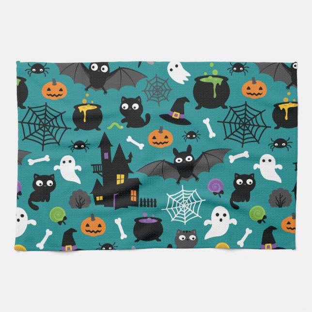 Halloween Pattern Tea Towel (Horizontal)
