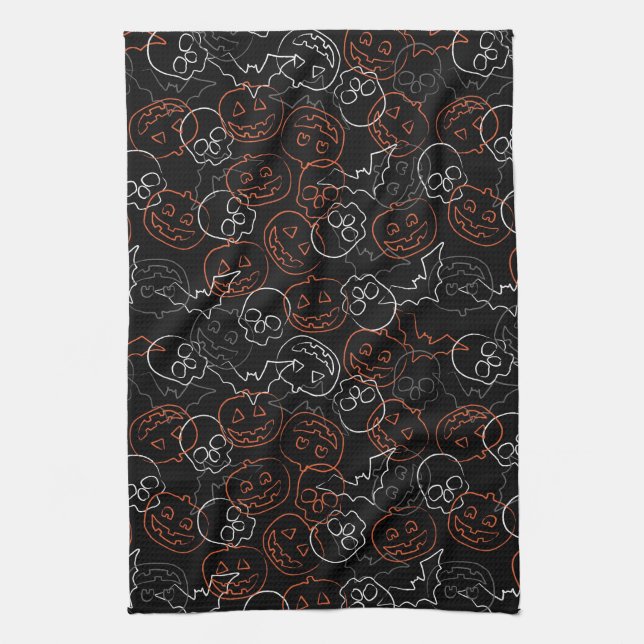 Halloween Pattern Tea Towel (Vertical)