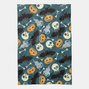 Halloween pattern tea towel