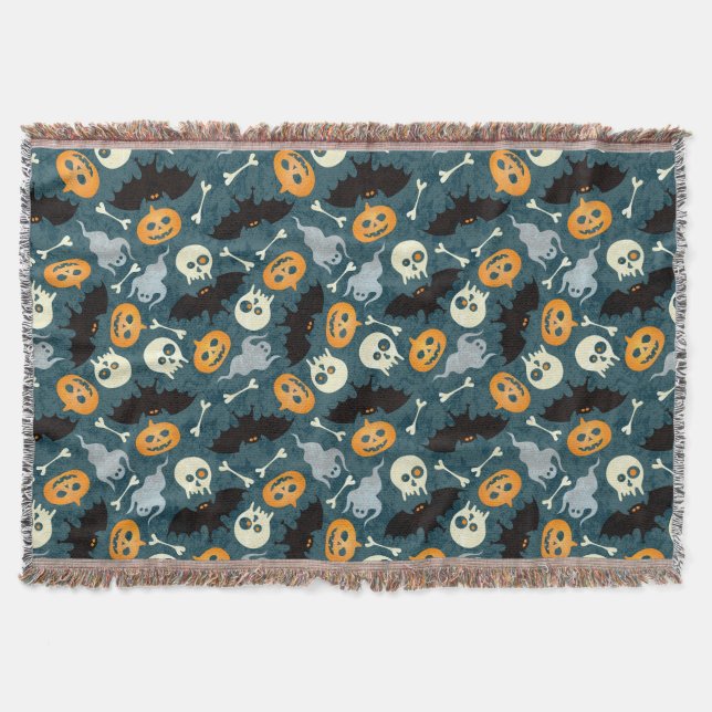 Halloween pattern throw blanket (Front)