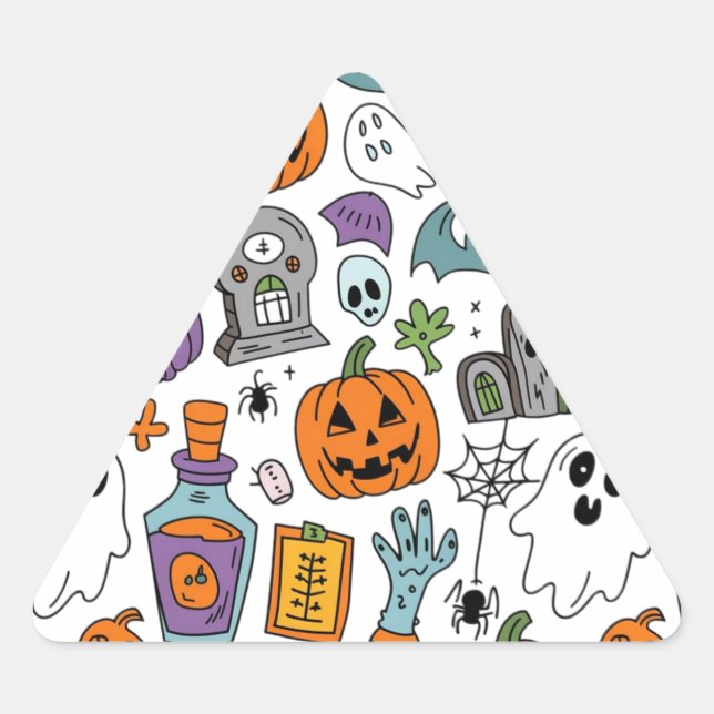 Halloween pattern  triangle sticker (Front)