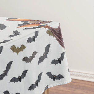 Halloween Patttern Of Flock Of Vampire Bats Tablecloth