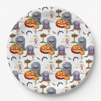 Halloween Patttern On Paper Plate