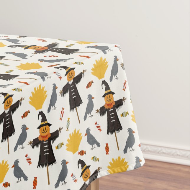 Halloween Patttern Scary Corn Field Characters Tablecloth (In Situ)