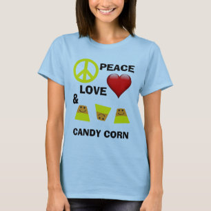 Halloween Peace Love and Candy Corn T-Shirt
