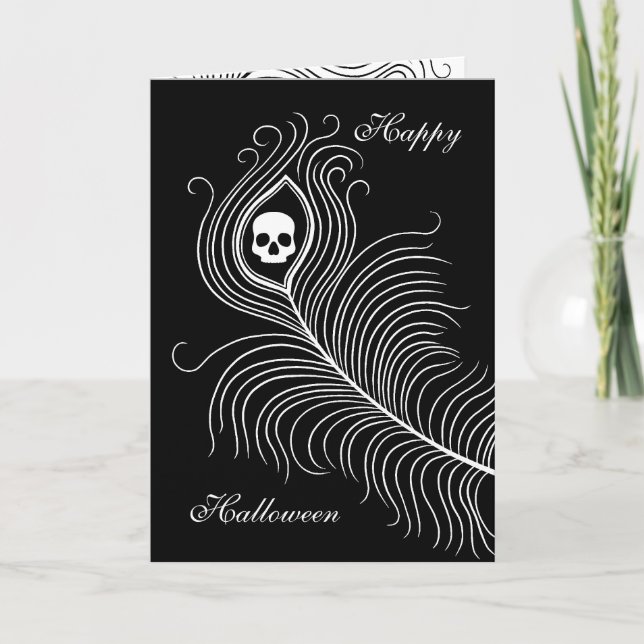 Halloween peacock feather card (Front)