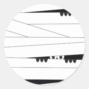 Halloween Peeking Mummy Classic Round Sticker