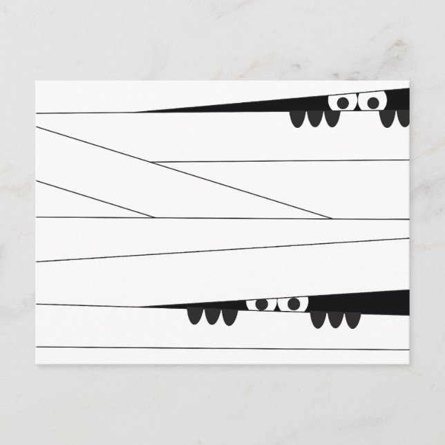 Halloween Peeking Mummy Postcard (Front)