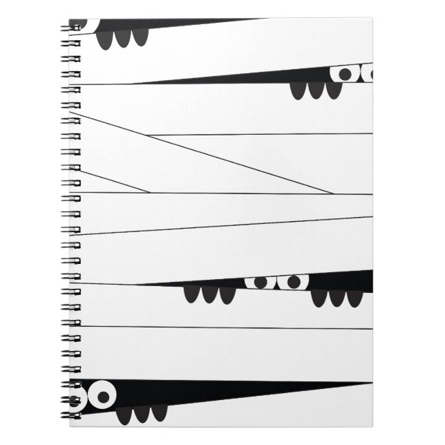 Halloween Peeking Mummy Spiral Notebook (Front)