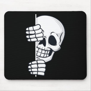 Halloween Peeking Skeleton Scary Boys Girls Kids  Mouse Pad