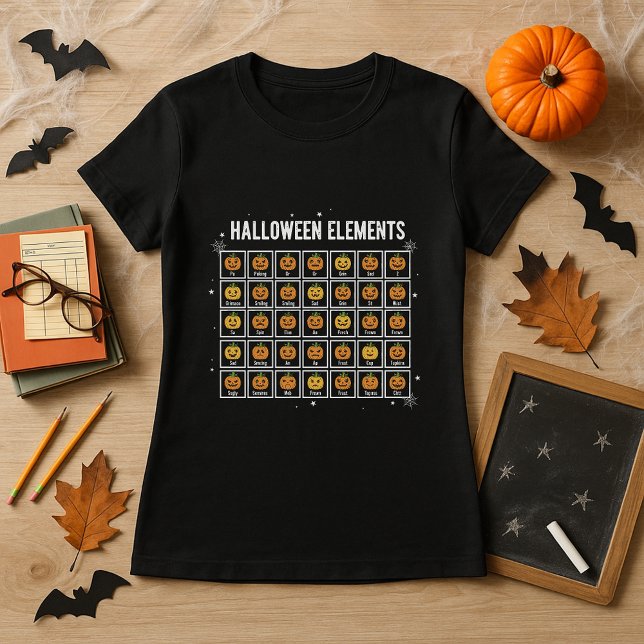 Halloween Periodic Table of Pumpkins Chemistry  T-Shirt (Creator Uploaded)