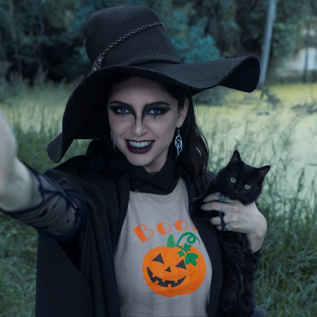  Halloween Personalised Jack O Lantern Boo  T-Shirt (Creator Uploaded)