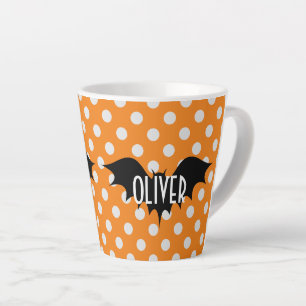 Halloween personalised trick or treat monogram latte mug