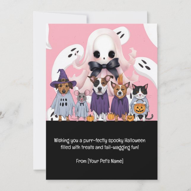 Halloween Pet Greeting Holiday Card (Front)