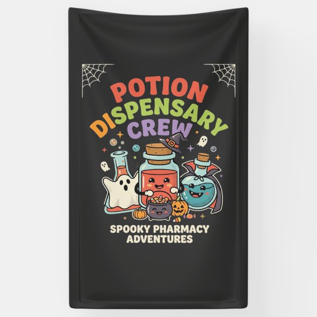 Halloween Pharmacy Potion Crew Banner (Vertical)