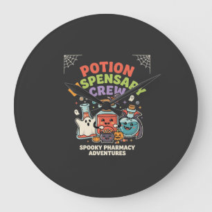 Halloween Pharmacy Potion Crew Large Clock