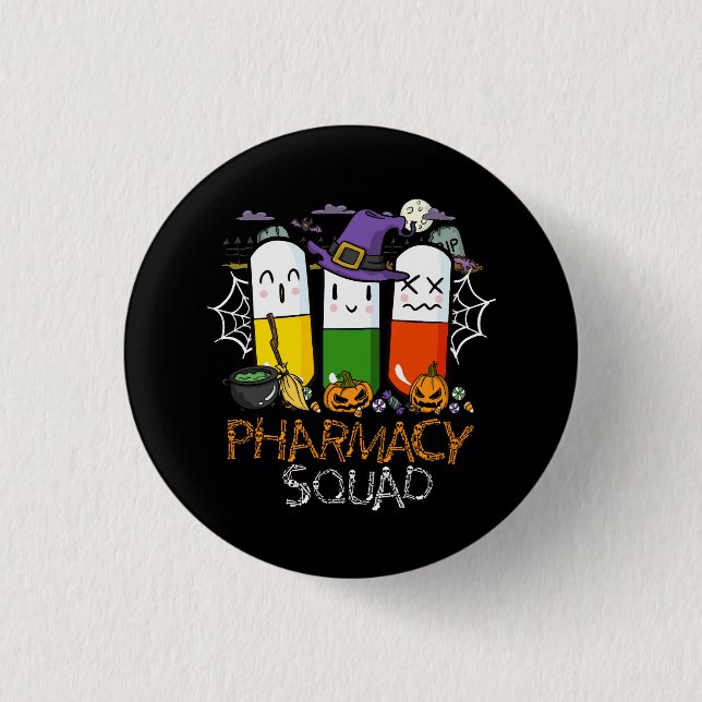 Halloween Pharmacy Squad PIlls Costume Pharmacist  3 Cm Round Badge (Front)