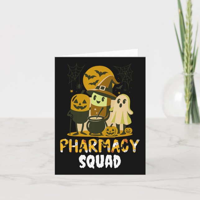 Halloween Pharmacy Squad Pills Costume Pharmacist  Card (Front)