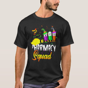 Halloween Pharmacy Squad Witch Tablet Nurse Docter T-Shirt