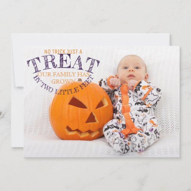 Halloween Photo Baby Birth Announcement (Front)