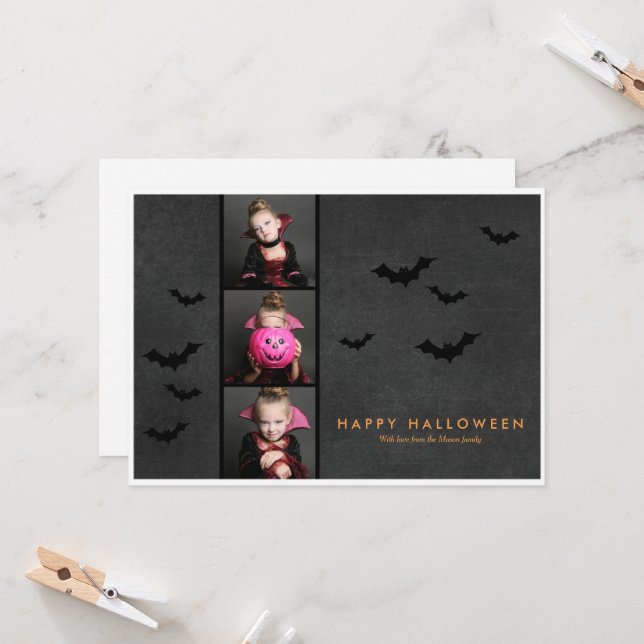 Halloween Photo Strip Card (Front/Back In Situ)