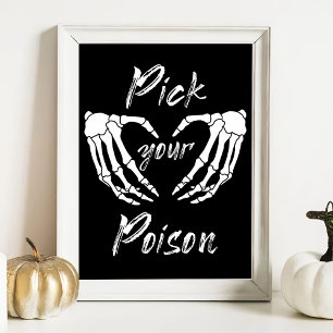 Halloween Pick Your Poison Baby Shower Game Poster