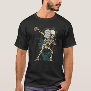 Halloween Pickleball Costume Dabbing Skeleton Pick T-Shirt