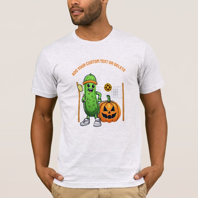 Halloween Pickleball Court Sports Lovers Pumpkin T-Shirt (Front)