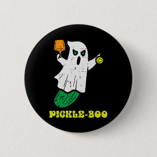 Halloween Pickleball Pickle Boo Ghost Costume Men  6 Cm Round Badge