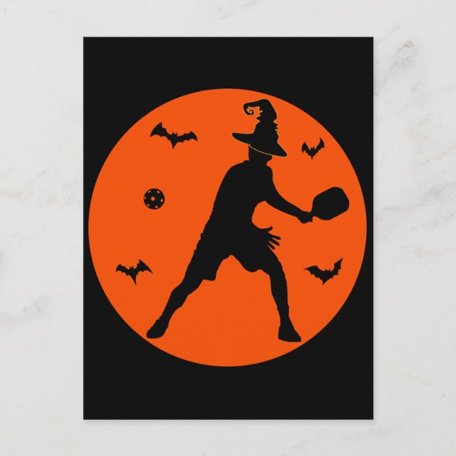 Halloween Pickleball Player Postcard (Front)