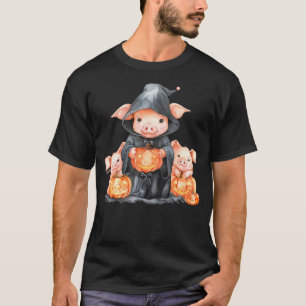 Halloween Pig Witchcraft Ghost Scary Pumpkin Trick T-Shirt