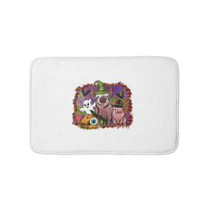 Halloween Pigs Bath Mat