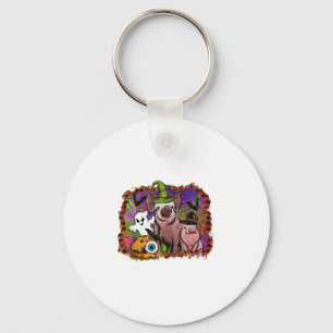 Halloween Pigs Key Ring