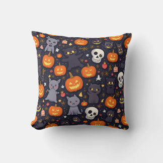  halloween, pillow, cushion, pumpkin, skull cushion