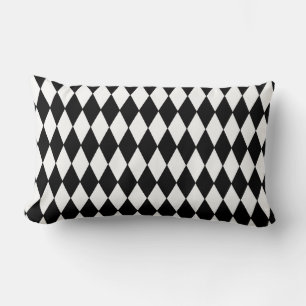 Halloween Pillow-Harlequin Diamonds Lumbar Cushion