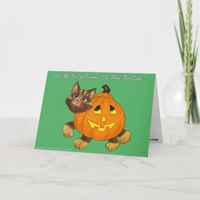Halloween Pin The Tail Game Greeting Card (Front)