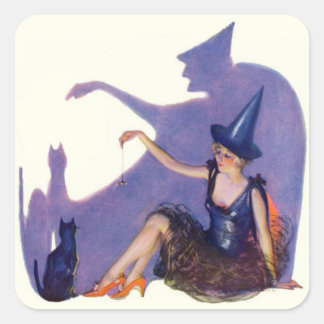 Halloween Pin Up Girl Witch Envelope Seals
