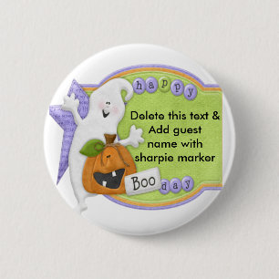 Halloween Pinback Buttons Party Name Pin