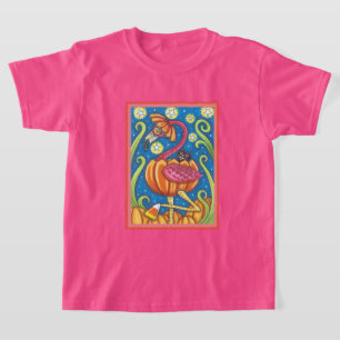 HALLOWEEN PINK FLAMINGO & BLACK CAT IN PUMPKIN T-Shirt