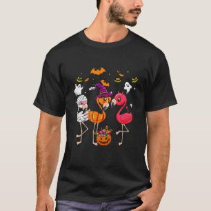 Halloween Pink Flamingo Costume Witch Vampire T-Shirt